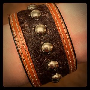 Leather studded bracelet